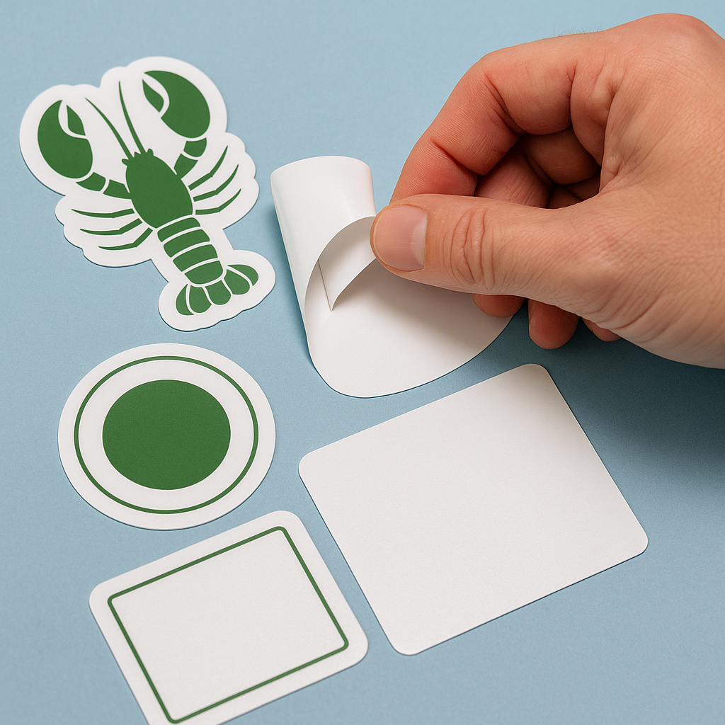Esempio di taglio die-cut su adesivi personalizzati