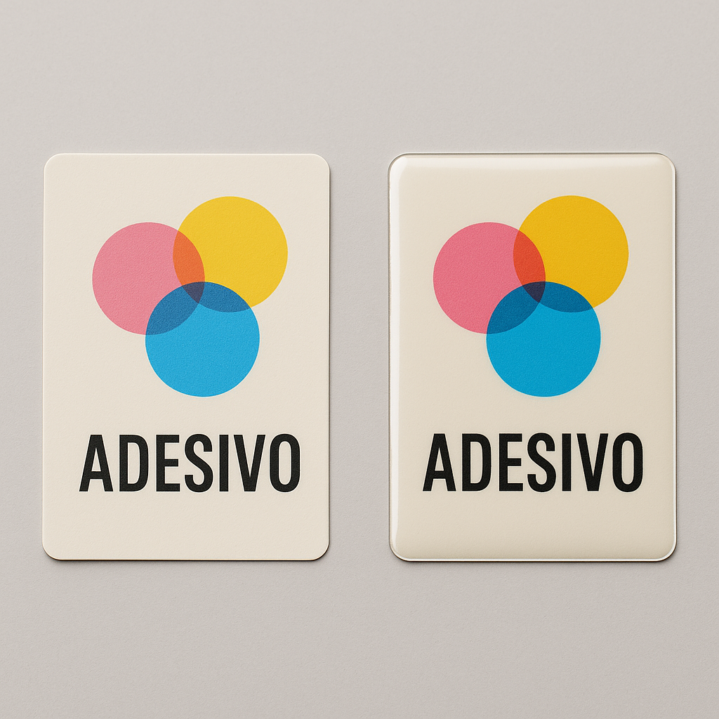 Adesivi con finitura opaca e lucida a confronto